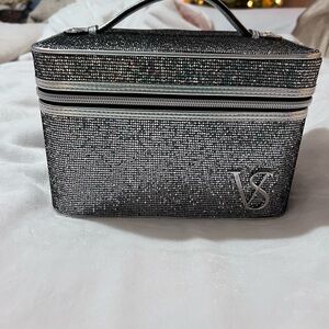 Victoria's Secret Glittering Black and Silver Cosmetic Case